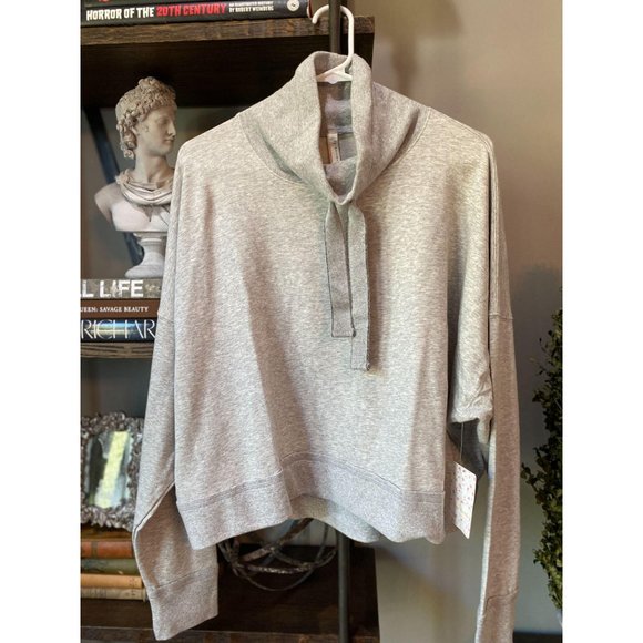 (Sold) Free People Lara Drawstring Pullover Grey - Picture 5 of 8